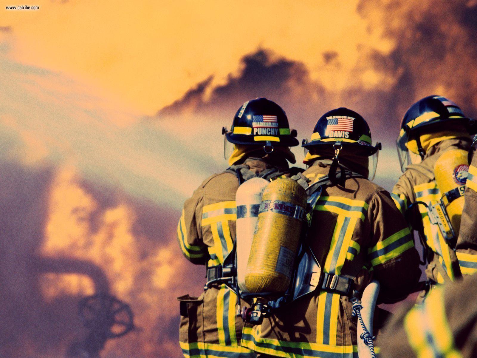 Firefighter in action